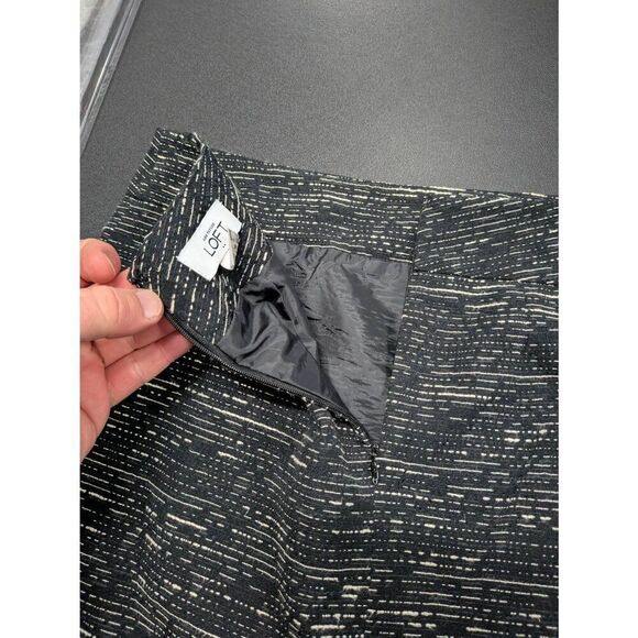 Ann Taylor LOFT Navy Blue White Straight Career Skirt Women's Size 4 - Picture 5 of 5